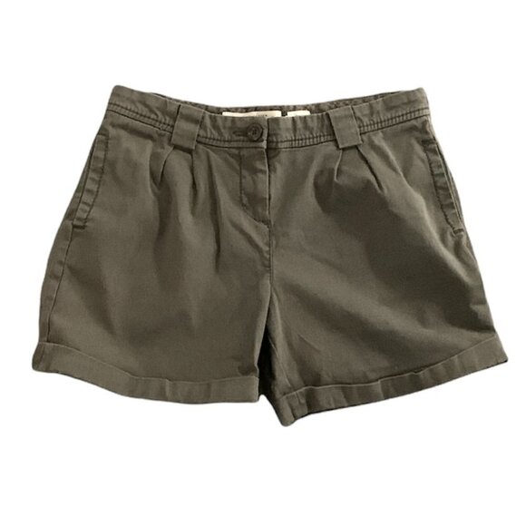 Old Navy Womens Cotton Blend Chino Shorts Sz 2 Green Cuffed Stretch Pocket 200K - Picture 1 of 10